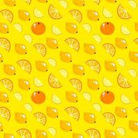 Seamless pattern with lemons and oranges vector