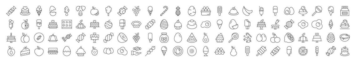 Food Line Icon Collection. Modern Collection for Design, Web Sites, Apps, Cards. Contains Linear Images of Eggs vector