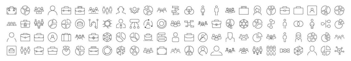 Staff, Company, Job Icon Set for UI, Placards, Books, Apps. Editable Stroke. Suitable for Web Sites, Books, Cards, Apps vector