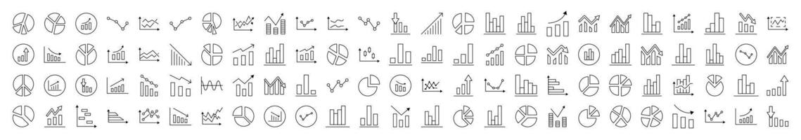 Analytics Bundle of Related Line Icons. Editable Stroke for Design, Web Sites, Apps, Cards. Contains Linear Images of Progress, Business, Growth vector