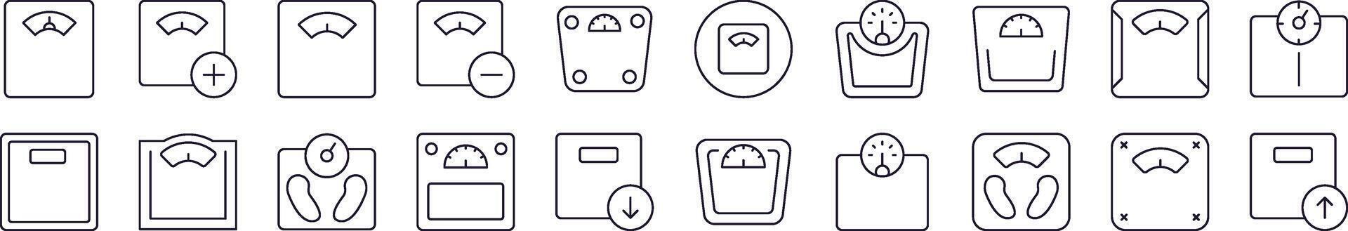 paquete de línea íconos de piso escala. editable ataque. minimalista lineal pictograma para diseño de tarjetas, aplicaciones, pancartas, publicaciones vector