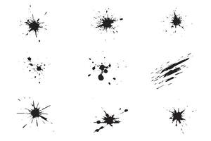 black and white ink splash set design vector
