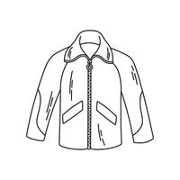 Jacket with zipper, outerwear sketch vector
