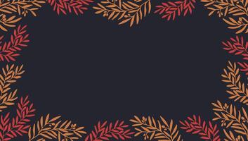 autumn branches in red and orange against a dark background, decorative border, frame for seasonal invitations, greeting cards, banners, festive designs, warm colors create a cozy and elegant frame vector