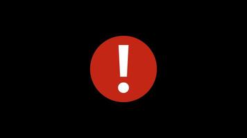 Caution sign. Exclamation mark in a red circle. Warning sign of danger Danger icon animation on transparent background with alpha channel video