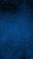Beautiful snow falling on abstract dark blue sky, animation with copy space video