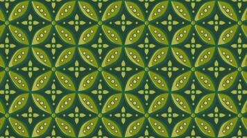 Detail moving Green Kawung Batik Pattern, Kawung batik is a typical batik that has a geometric motif in rows. video
