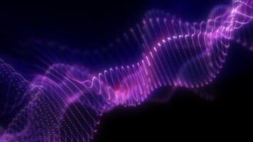 Vibrant pink and purple light waves pulse across a dark background, creating a futuristic and dynamic energy flow with glowing, abstract lines and smooth curves video