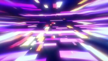 uma vibrante, abstrato apresentando colorida brilhando quadrados dentro movimento, criando uma dinâmico e futurista sentir para tecnologia inovação digital paisagens video