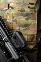 Close up of military man in uniform photo