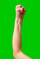 Womans Arm With Green Screen Background photo