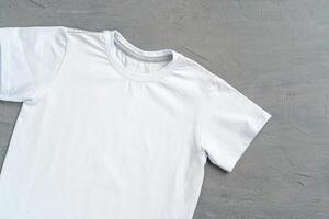 Close up of a white color t-shirt photo