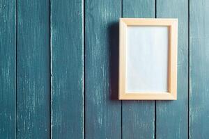 photo frame on the wooden table