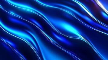 Abstract blue waves flowing smoothly, creating dynamic patterns and textures in a vibrant digital design photo