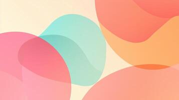 Colorful abstract shapes overlap creating a harmonious design with soft pastel tones on a light background photo