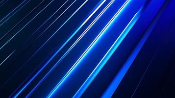 Dynamic blue light streaks create an abstract pattern on a dark background showcasing depth and movement photo