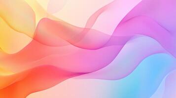 Colorful abstract waves blend seamlessly in a gradient from warm yellow to cool blue, creating a vibrant artistic backdrop photo