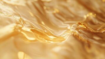 Golden liquid ripples captivatingly under soft light, creating an elegant texture that evokes luxury and warmth in a serene atmosphere photo
