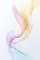 Colorful swirls of translucent fabric gently flowing against a light background, creating an ethereal and calming atmosphere photo