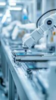 Precision robotics in a modern manufacturing facility performing assembly tasks with automated machinery photo