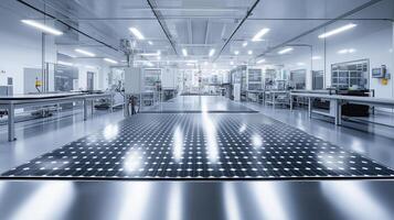 Modern manufacturing facility featuring advanced cleanroom technology and automated production systems in action during daytime hours photo