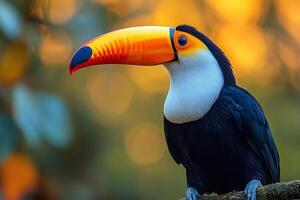 The toco toucan Ramphastos toco also known as the beautiful background photo