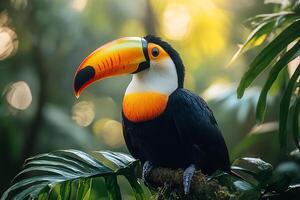 The toco toucan Ramphastos toco also known as beautiful background photo
