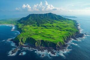 Jeju Island South Korea top view beautiful background photo