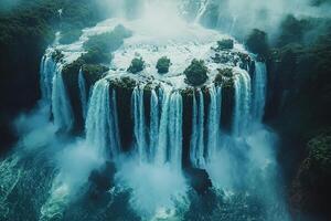 Iguazu Falls ArgentinaBrazil realistic photo beautiful background