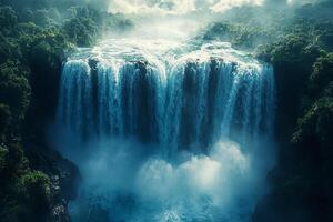 Iguazu Falls ArgentinaBrazil top view photo beautiful background