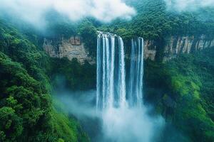 Gocta Waterfall Peru top view realistic place photo