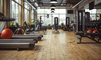 A dynamic workout session in a well-equipped gym photo