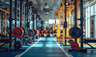 A dynamic workout session in a well-equipped gym photo