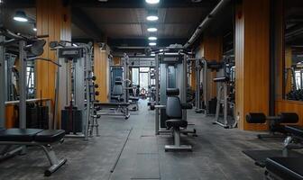 A dynamic workout session in a well-equipped gym photo