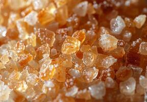 Extreme close up of the granular texture of sea salt crystals photo