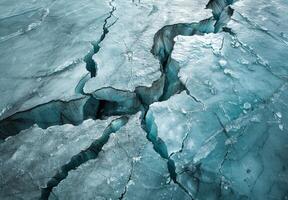 A crack in the ice is shown in this photo