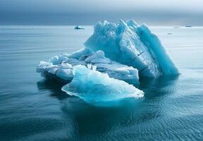 Icebergs floating in the ocean photo