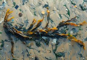 Seaweed on the beach photo