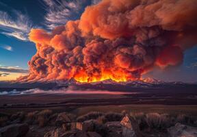 The smoke from a wildfire is seen in the sky photo
