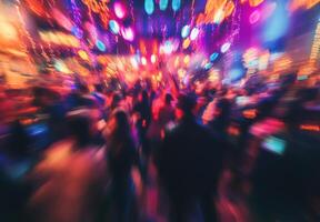 Blurred image of people at a nightclub photo