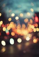 Abstract blurry bokeh lights background photo