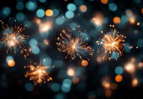 Fireworks on a dark background photo