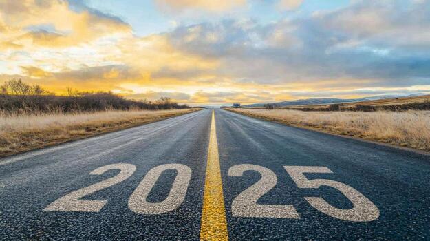 2020 road with the number 2025 painted on it photo