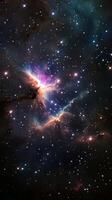 A distant cosmic nebula surrounded by faint stars and planetary dust photo