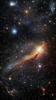A distant cosmic nebula surrounded by faint stars and planetary dust photo