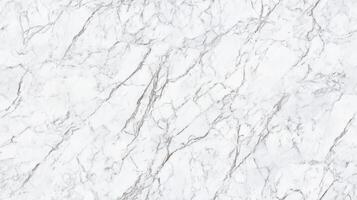 Detailed top view of classic white marble with thin silver veins, offering a timeless and elegant texture photo