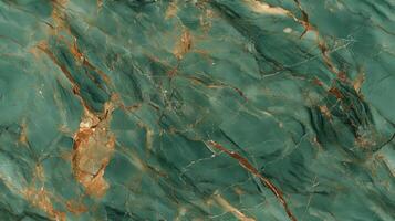 A close-up top view of green marble with earthy brown veins, creating a natural and organic floor texture photo
