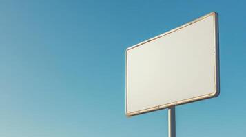 A plain rectangular road sign positioned on a mountain road, no text, with space for mockup or custom content photo