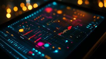 Digital touchscreen with complex data visualization and analytics photo