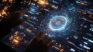 Digital touchscreen with complex data visualization and analytics photo